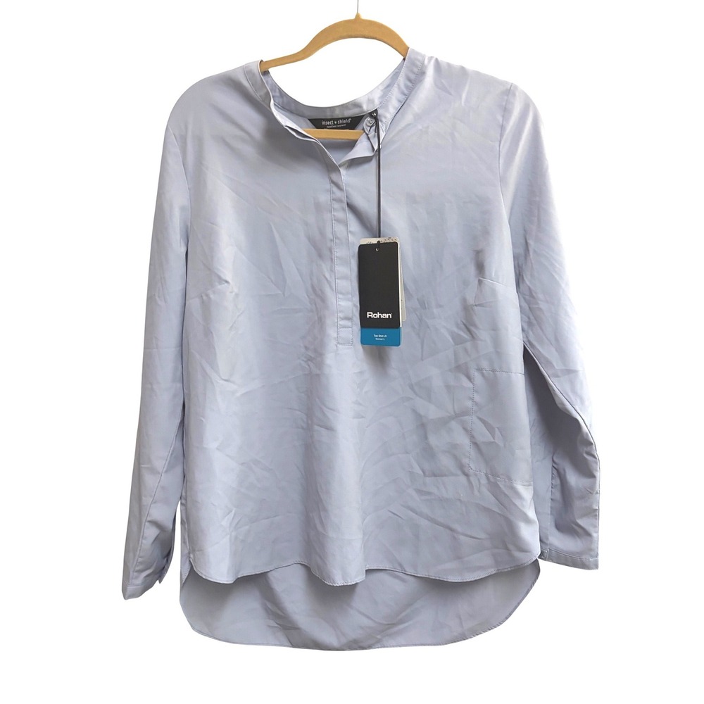 Rohan‎ Tian Shirt Hiking Travel Summer Grey Long Sleeve Insect Shield UPF 40+ 14